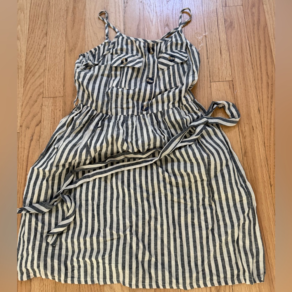 Francesca's Collections Black and White Striped Mini Dress